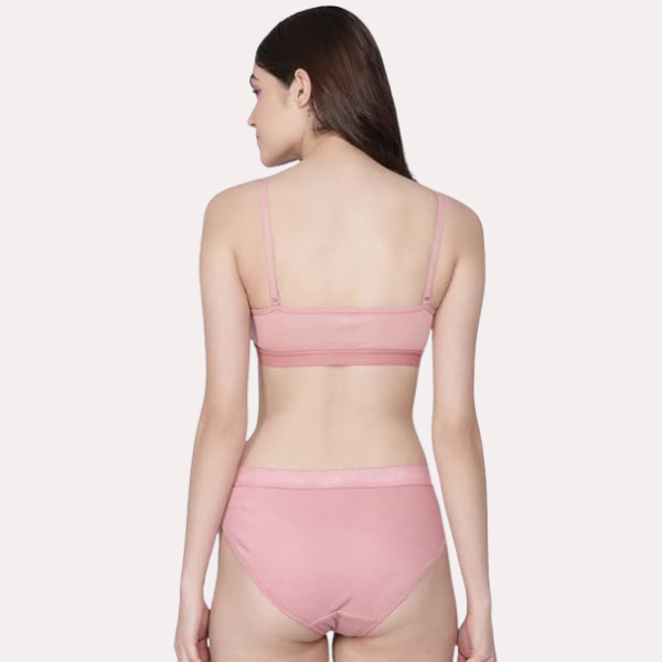 Wire-Free Women's Cotton Sports Bra Panty Set (2 pack)