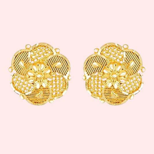 Pack of 2 Gold Finish Traditional Earrings Set for Women