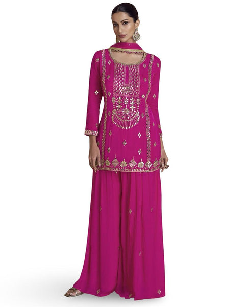 Premium Chinon Silk Shrara Suit with Dupatta