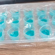 Flexible silicone ice tray with heart-shaped molds