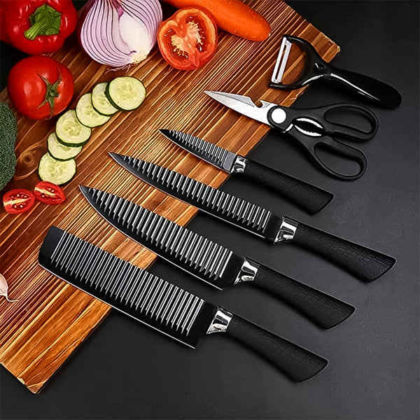 Stainless Steel Knife Set With Chef Peeler And Scissor