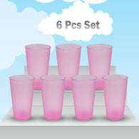 Set of 6 large glasses for water and beverages, suitable for kitchen and office use.