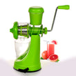 Manual fruit and vegetable juicer with strainer in multicolor