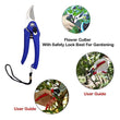 Garden pruners for trimming and cutting various plant parts