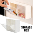 Adhesive flip storage box, wall-mounted, small object holder