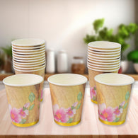 Disposable Paper Cups, Disposable Tea, Coffee Cups (24 Pcs Set / Mix Color & Design)