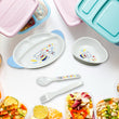 5in1 Baby Feeding Set for Kids and Toddlers,Children Children Dinnerware Set - Feeding Set for Kids, Cartoon Design Plate, Cup, Spoon, Fork  Tableware Cutlery for Kids Microwave (5 Pcs Set)