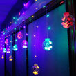 12  Wish Balls Window Curtain String Lights with 8 Flashing Modes Decoration for Home Decoration, Diwali & Wedding LED Christmas Light Indoor and Outdoor Light ,Festival Decoration (Plastic, Multi Color)