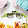 Stainless Steel Tiffin Lunch Box Container / Dabba with 4 Side Clip Lock Lid for Office & School Use/ Food Grade / Air Tight / Easy to Carry / Leak Proof