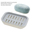 Adhesive soap holder tray for water drainage in the bathroom