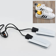 Portable shoe dryer with intelligent timing, suitable for home, hotel, or dorm use.