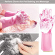 Left-handed silicone glove for dishwashing and scrubbing