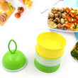 Green 3-layer lunch box with liquid container