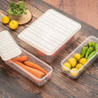 Plastic Food Storage Container for Fridge, fridge storage boxes with Lid Stackable Fridge Storage Containers freeze organizer items and storage, vegetable storage box for fridge, (3 Pcs set)