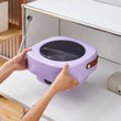 Foldable mini washer with drain basket, ideal for travel