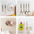 Self Adhesive Transparent Sticky Plastic & Stainless Steel Wall Hooks (10 Pcs Set)