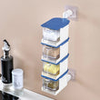 Rotary seasoning box, 4 layers, wall hanging, condiment storage with spoon.