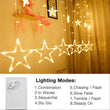 Curtain string lights with 12 stars for window decoration