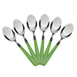 Set of 6 dining spoons with comfortable grip for home use.