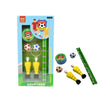 Football and basketball themed stationery kit, includes pencils and erasers