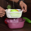 Basket strainer with handle for rinsing various food items