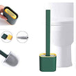 Effective toilet brush with holder stand for easy use.