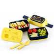 Double Layer Lunch Box Stylish Lid Lunch Box With Fork & Spoon Lunch Box For Children School Lunch Box 