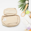 Waterproof and foldable cosmetic bag, with hook