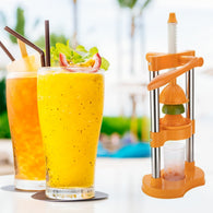 Glass manual juicer for orange juice extraction