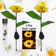 2 Pc Outdoor Solar Sunflower Lights Intelligent Light Control Waterproof Garden Landscape Stake Light