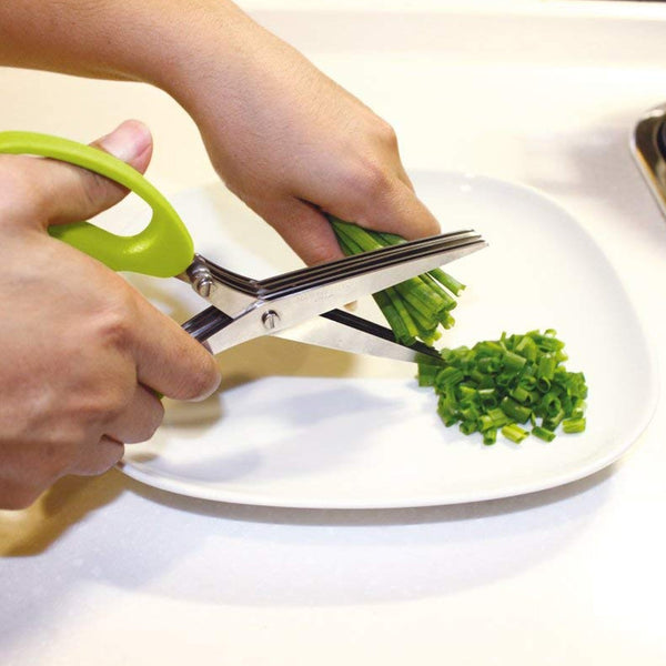 Stainless steel herb scissor with three blades for easy vegetable cutting