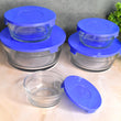 Modern Glass Bowl Set Mixing / Storage Bowls with Lids (5 Pcs Set)