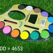 Assorted colors in a non-toxic watercolor painting set