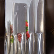 Stainless steel knives with durable handles, 5-piece set.