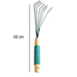 Rake with stainless steel teeth, designed for garden use