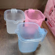 Plastic Square Transparent  Bath Water Mug (1 Pc / 1000 ML / Mix Color)