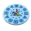 Wooden clock toy with clear numbers and hands for educational play.