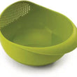 Big plastic rice strainer with drainage holes, perfect for washing and storing grains.