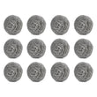 Round stainless steel scrubbers, perfect for tough cleaning, pack of 12.