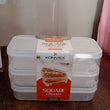 Plastic Square Lunch Box, Kitchen Containers Set (3 Pcs Set)