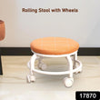 Roller Seat Stool Low Height Rolling Stool Multifunctional Small Household Movable Mini Stool Pulley Wheel Stool for Garage Home Library (1 Pc)