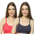 2-Pack Cotton Cage Strap Back Sports Bra