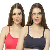 2-Pack Cotton Cage Strap Back Sports Bra