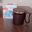 Coffee Mug with Lid and Handle-Plastic Covered Stainless Steel Mug (Random Color, Approx 200 ML)