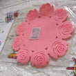 Elegant rose circular placemat for dining with plate and cup