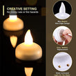 Set of tealight candles with floating design and battery power