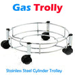 Gas cylinder trolley with wheels