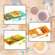 4-compartment plastic plate with spoon and fork, ideal for food