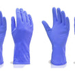 Set of 2 blue rubber hand gloves