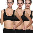 3-Pack Scoop Neck Black Sports Bra Boyshort Set